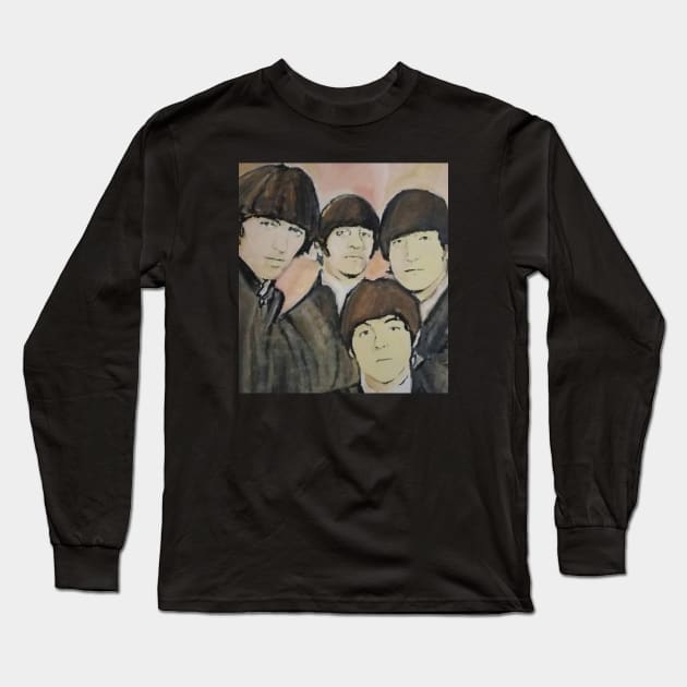 Beatles Long Sleeve T-Shirt by Mike Nesloney Art